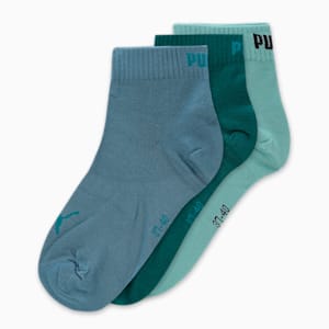 Quarter Plain Unisex Socks Pack of 3, Pistachio-Evening Sky-Varsity Green, extralarge-IND