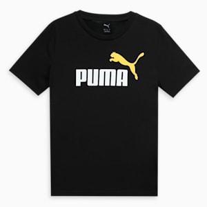 Colour No.1 Logo Youth Tee, PUMA Black-sunny yellow, extralarge-IND