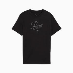 Playera Essentials Script para adolescentes, PUMA Black, extralarge