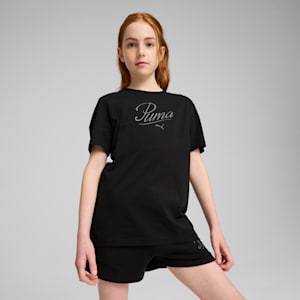 Playera Essentials Script para adolescentes, PUMA Black, extralarge