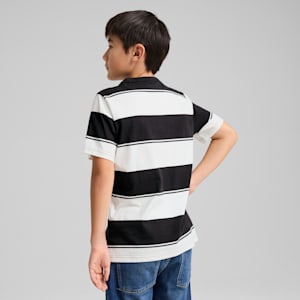 PUMA Class Big Kids' Striped Tee, PUMA Black, extralarge