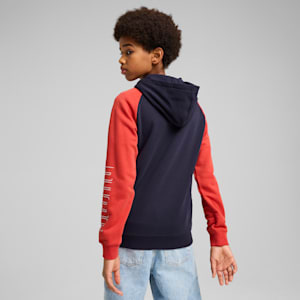 Sudadera con capucha y cremallera PUMA SPORT para niños grandes, New Navy, extralarge