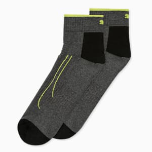 Train Quarter Socks Pack of 2, Dark Gray Heather-Medium Gray Heather, extralarge-IND