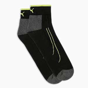 Train Quarter Socks Pack of 2, Dark Gray Heather-PUMA Black, extralarge-IND