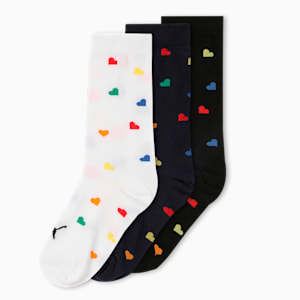 Love Wins Crew Socks Pack of 3, PUMA Black-PUMA White-PUMA Navy, extralarge-IND