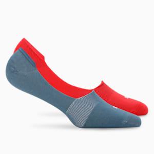 Footie Socks Pack of 2, Burnt Red-Lake Blue, extralarge-IND