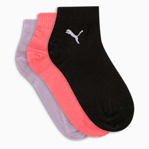 Quarter Socks Pack of 3, PUMA Black-Georgia Peach-Lavender Alert, extralarge-IND