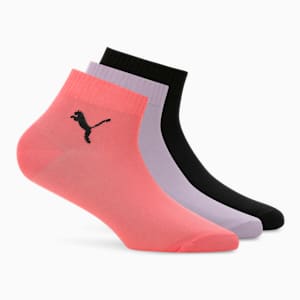 Quarter Socks Pack of 3, PUMA Black-Georgia Peach-Lavender Alert, extralarge-IND