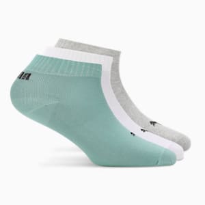 Quarter Socks Pack of 3, Pistachio-Medium Gray Heather-PUMA White, extralarge-IND