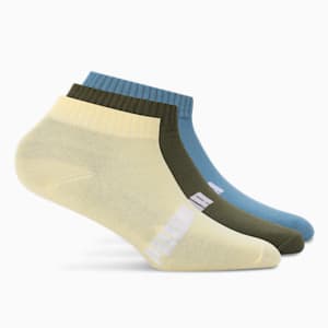 Quarter Socks Pack of 3, Deep Dive-PUMA Olive-Pale Lemon, extralarge-IND