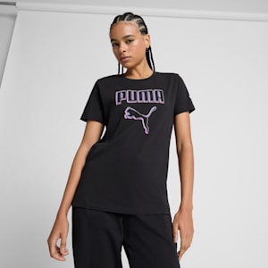 Vivd Logo Women's Tee, PUMA Black, extralarge