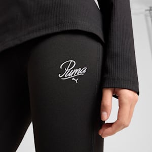 ESS Script Women's Flarred Leggings, PUMA Black, extralarge