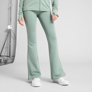 ESS Script Women's Flarred Leggings, Green Moon, extralarge