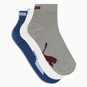 Lifestyle Quarter Socks Pack of 3, Clyde Royal-Glacial Gray-PUMA White, extralarge-IND