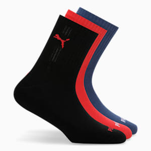 Sport Socks Pack of 3, PUMA Black-Blazing Blue-PUMA Red, extralarge-IND