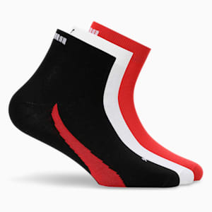 Lifestyle Quarter Socks Pack of 3, PUMA Black-PUMA White-PUMA Red, extralarge-IND