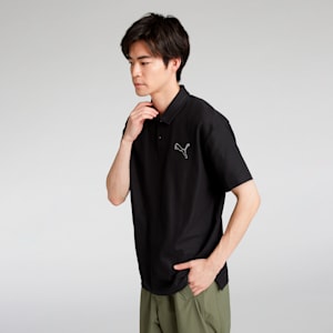 メンズ ESS MX キャット EMB ピケ 半袖 ポロシャツ, PUMA Black, extralarge-JPN