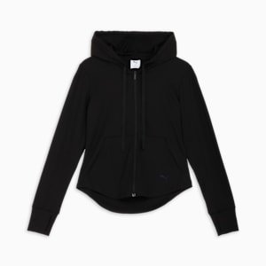 ウィメンズ サマー リブ フルジップ フーディ, PUMA Black, extralarge-JPN