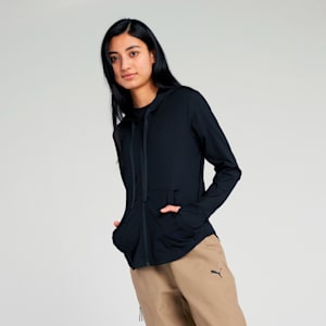 ウィメンズ サマー リブ フルジップ フーディ, PUMA Black, extralarge-JPN