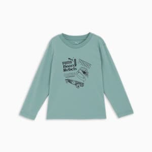 ボーイズ ミッド90S 長袖 Tシャツ 120-160cm, Green Moon, extralarge-JPN