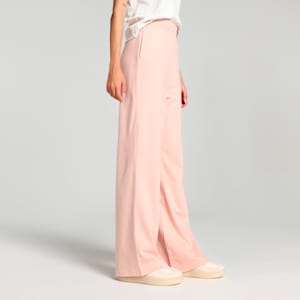 Women's Knitted Flared Pants, Rose Quartz, extralarge-IND