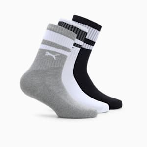 Heritage Unisex Crew Socks Pack of 3, PUMA White-Medium Gray Heather-PUMA Black, extralarge-IND