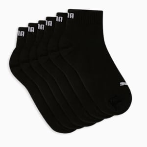 Unisex Quarter Plain Socks Pack of 6, PUMA Black, extralarge-IND