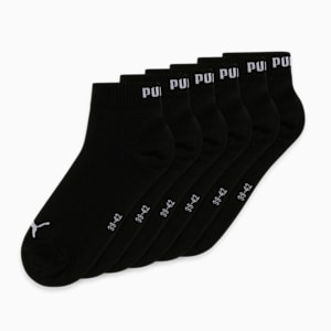 Unisex Quarter Plain Socks Pack of 6, PUMA Black, extralarge-IND