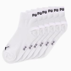 Unisex Quarter Plain Socks Pack of 6, PUMA White, extralarge-IND