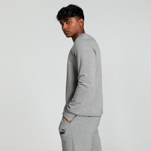 Big Logo Men's Crew-Neck Sweatshirt, Medium Gray Heather, extralarge-IND