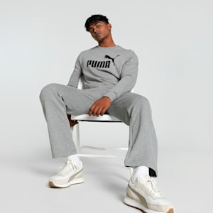 Big Logo Men's Crew-Neck Sweatshirt, Medium Gray Heather, extralarge-IND