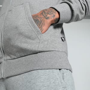 Men's Knitted Track Jacket, Medium Gray Heather, extralarge-IND