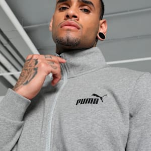 Men's Knitted Track Jacket, Medium Gray Heather, extralarge-IND