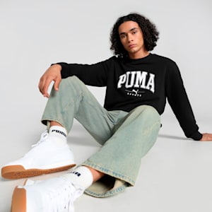 SQUAD Men's Crew-Neck Sweatshirt, PUMA Black, extralarge-IND