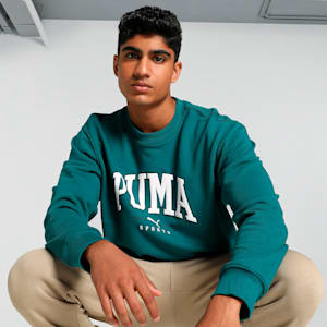SQUAD Men's Crew-Neck Sweatshirt, Cold Green, extralarge-IND