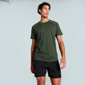 RUN CLOUDSPUN Men's Running Tee, Dark Olive-Puma Black, extralarge-IND