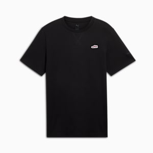 WARDROBE ESSENTIALS Suede Logo Men's Tee, PUMA Black, extralarge