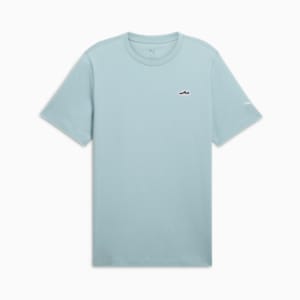 WARDROBE ESSENTIALS Suede Logo Men's Tee, Modern Mint, extralarge