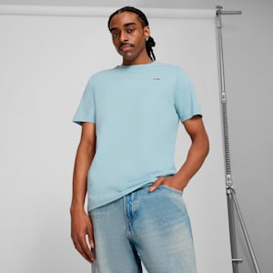 WARDROBE ESSENTIALS Suede Logo Men's Tee, Modern Mint, extralarge