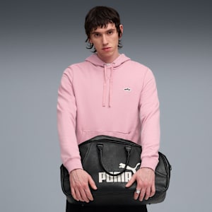 Wardrobe Essentials Suede Hoodie Men, Poised Pink, extralarge
