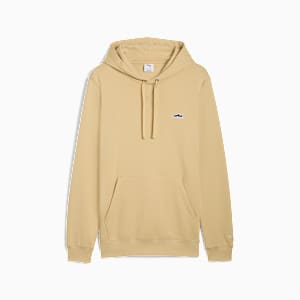 Wardrobe Essentials Suede Hoodie Men, Pebble Path, extralarge