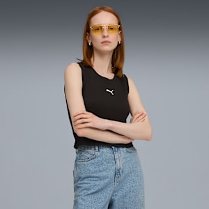 Essentials Slim Ribbed Tank Women, PUMA Black, extralarge
