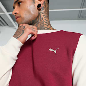 Men's Colorblock Crew-Neck Sweatshirt, Team Regal Red, extralarge-IND