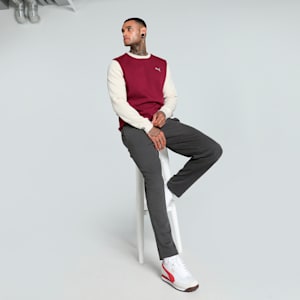 Men's Colorblock Crew-Neck Sweatshirt, Team Regal Red, extralarge-IND