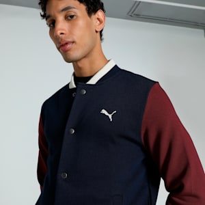 Men's Colorblock Bomber Jacket, PUMA Navy, extralarge-IND