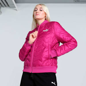 Women's Woven Bomber Jacket, Pinktastic, extralarge-IND