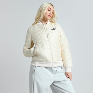 Women's Woven Bomber Jacket, Alpine Snow, extralarge-IND
