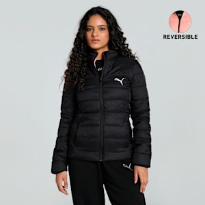 Women's Slim Fit Reversible Padded Jacket, PUMA Black, extralarge-IND