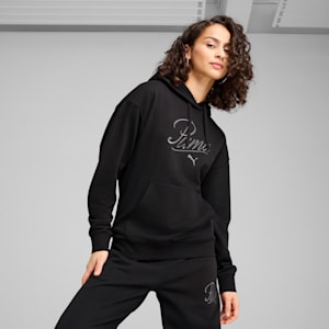 ウィメンズ ESS スクリプト コンフォート フーディ, PUMA Black, extralarge-JPN