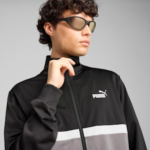 メンズ ポリ カラーブロック スーツ 上下セット, PUMA Black, extralarge-JPN